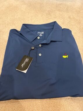 Men's Masters Navy blue short sleeve golf Polo 3XL